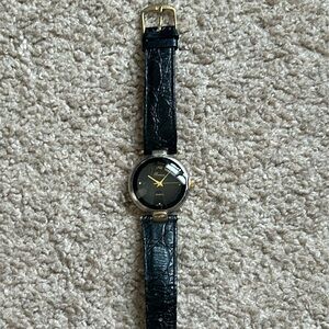 Romica women’s vintage gold/silver/black genuine leather adjustable wristwatch‎